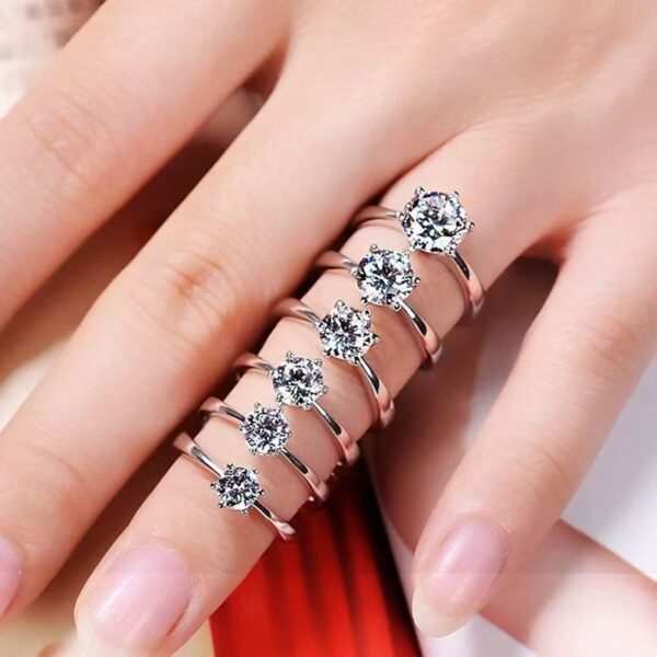 Diamond rings Wedding ring IGI pt950 2ct - Image 3